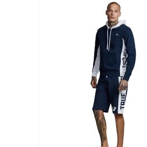 True Religion Hoodie and Shorts Set.